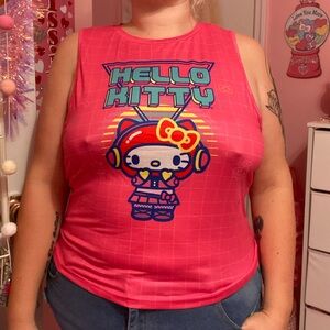 ⭐️4 for $10⭐️ Hot pink futuristic y2k hello kitty tank top